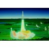 "Ariane's take off on Kuru" illustration for Aerospatiale